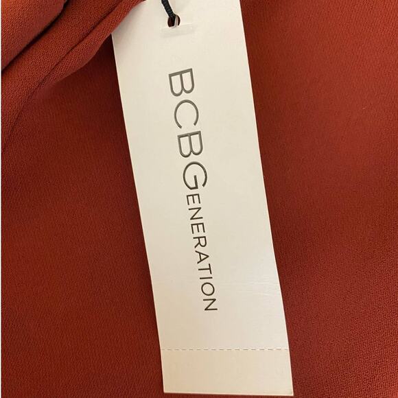 BCBGeneration Russet Brown Button Down Long Sleeve Dress Size XS - Picture 11 of 12